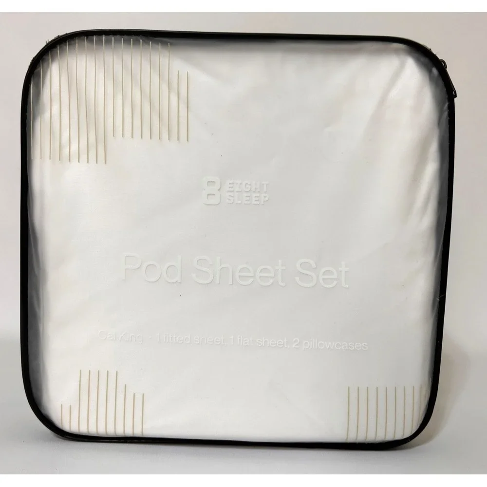 Eight Sleep Pod Sheet Set Cal King Size Pillow Case Sheet Cream White